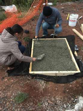 Wooden molding for porous concrete sidewalks