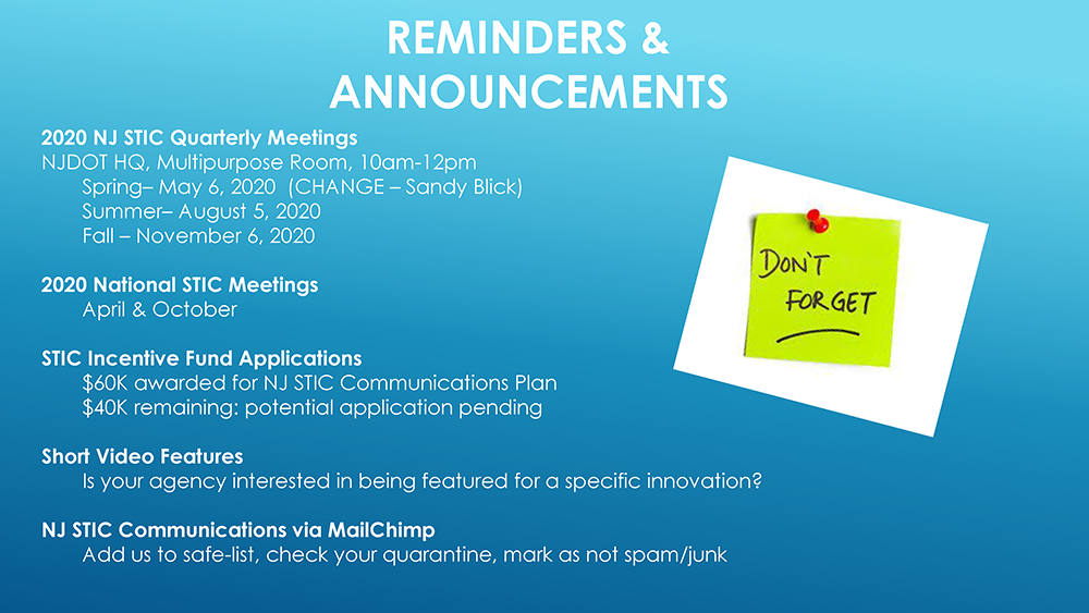 Roundtable, Reminders & Announcements, Wrap Up