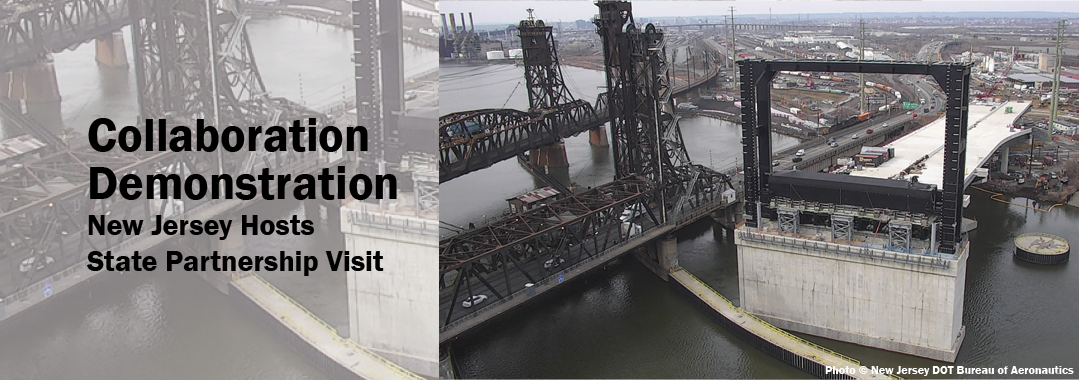 A UAS flown during the TRB visit to New Jersey DOT captured an aerial image of the Wittpenn Bridge.
