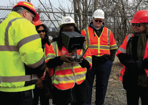 When using a UAS for inspection, the resident engineer closely follows protocol to operate the camera controls. Photo courtesy Stefanie Potapa