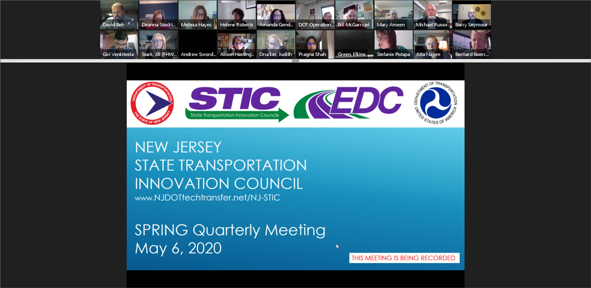 NJ STIC’s first virtual meeting on May 6, 2020