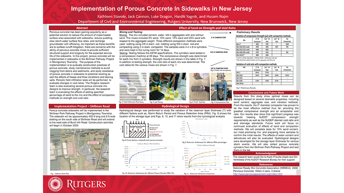 Poster-Kathleen Stavole, Jack Cannon, and Luke Dragon - Implementation of Porous Concrete