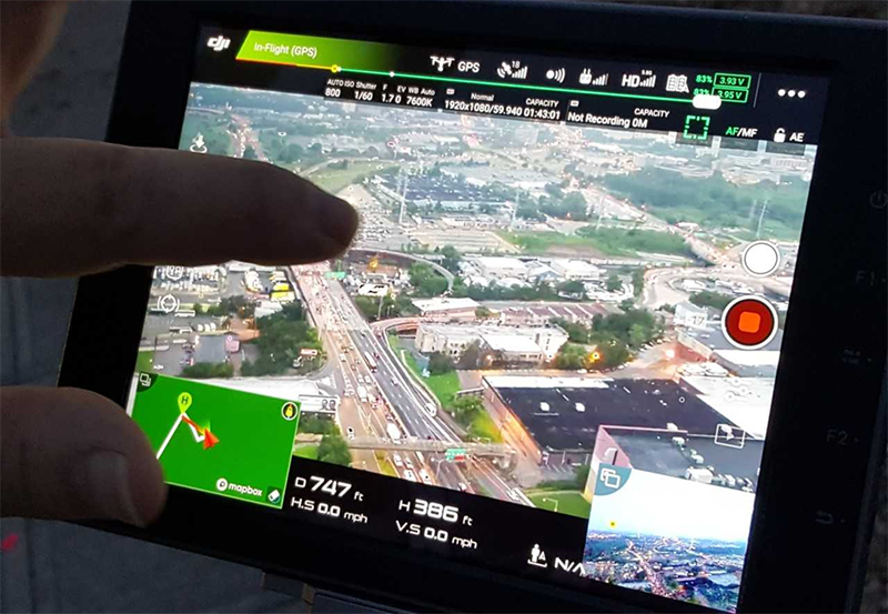 For the I-495 project, live stream videos from drones were shared with traffic operations and command posts to assess traffic congestion during construction.