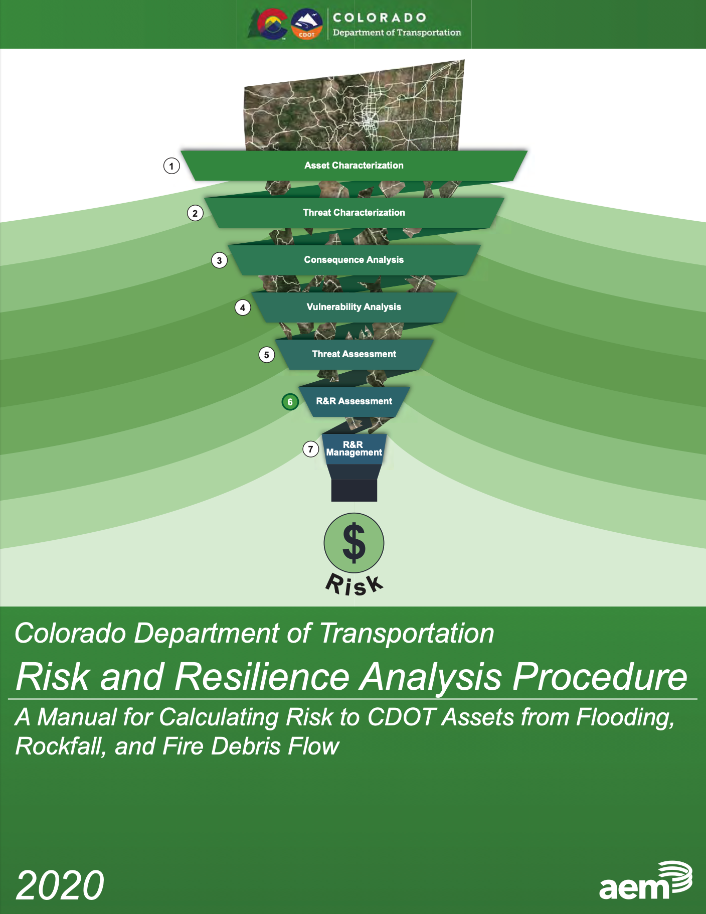 Figure 9. The seven-step Risk and Resilience Analysis Procedure from CDOT guides risk calculation and resilience prioritization. Courtesy of CDOT.