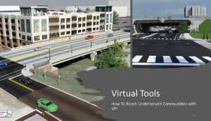 North Carolina JDOT uses 3D visualizations and interactive animation, among other tools, to help public involvement participants understand proposed projects and impacts. 