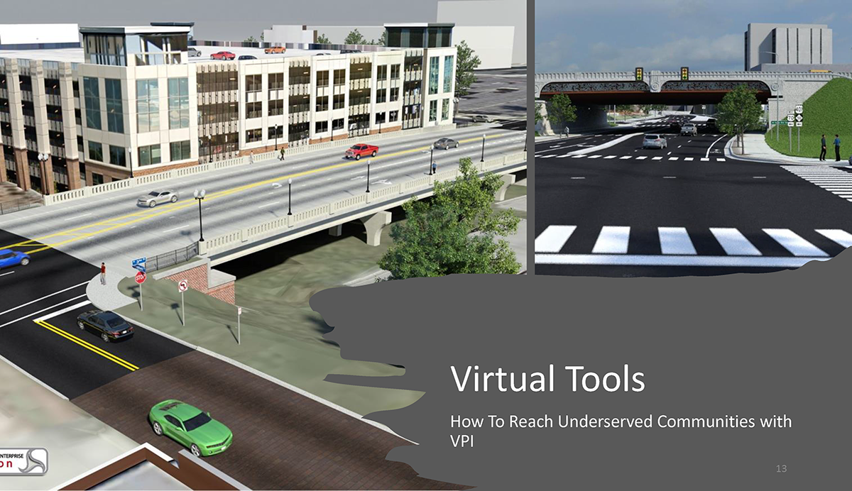 North Carolina JDOT uses 3D visualizations and interactive animation, among other tools, to help public involvement participants understand proposed projects and impacts.