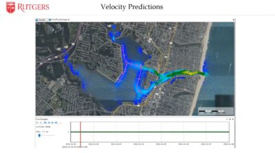 Dr. Miskewitz shared a visual simulation of how flow rates vary by locations and depth in the model