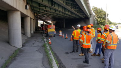 NJDOT engineers participate in on-site training as part of a program that moves individuals from journey level to mid-level positions.