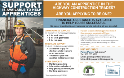 The ODOT/BOLI collaboration provides needed supports to help people stay in the apprenticeship programs.