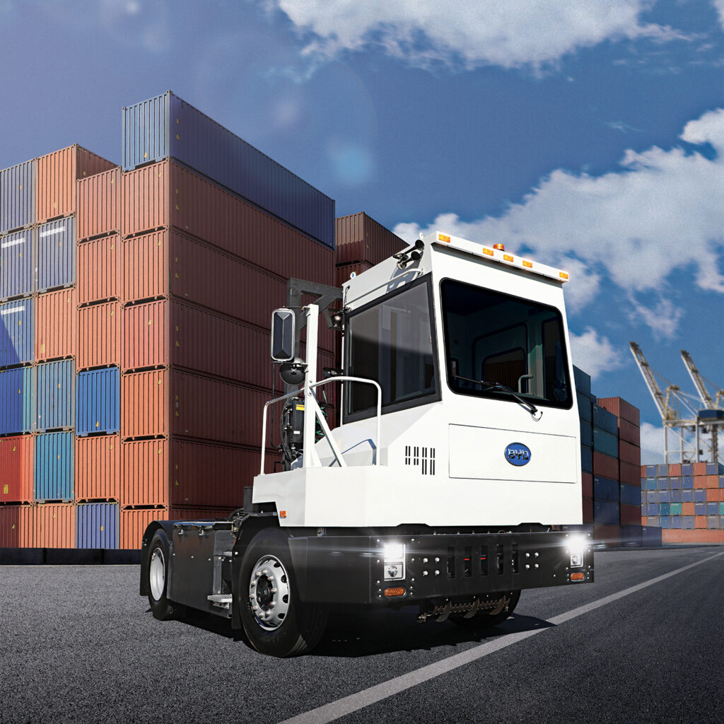 In 2019, over $3.5 million was allocated for the purchase of 14 electric yard tractors in Port Newark. Courtesy of BYD
