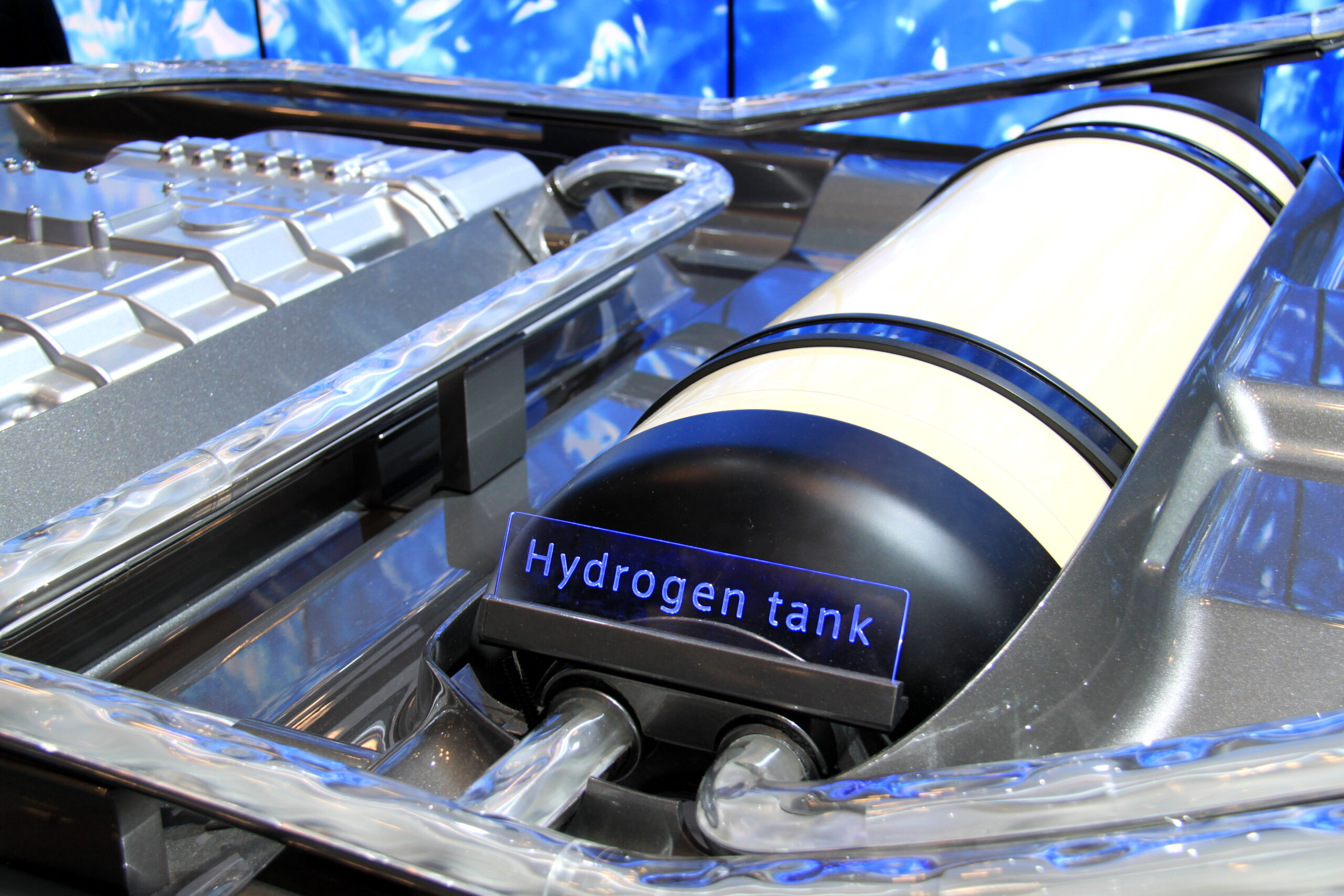 An early 2014 showcase from Toyota shows the potential seamlessness of incorporating hydrogen into personal vehicles and this reality is increasingly being actualized. Source: https://commons.wikimedia.org/wiki/File:Toyota_hydrogen_fuel_cell_at_the_2014_New_York_International_Auto_Show_(13956809802).jpg Joseph Brent, Wikimedia