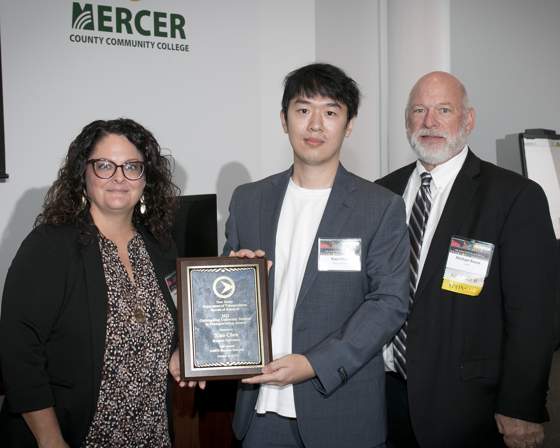 2022 Outstanding University Student in Transportation Research Award, Xiao Chen, Rutgers University, Innovative Pothole Repair Materials and Techniques. Photo by Steve Goodman.